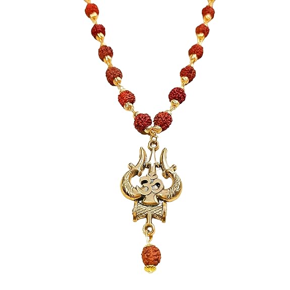 OM Shiva Trishool Rudraksha Necklace 54 Beads