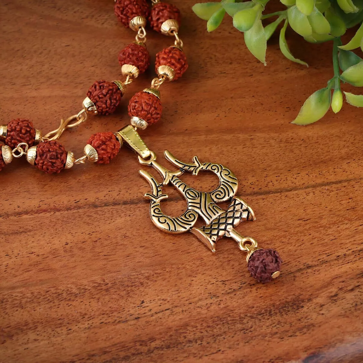 OM Shiva Trishool Rudraksha Necklace 54 Beads